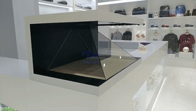 上海車展上汽品牌展位活動(dòng)42寸270°全息展示柜互動(dòng)裝置