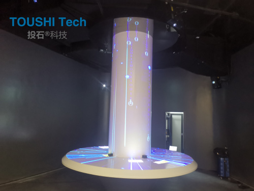 北京奔馳展廳投影瀑布柱裝置